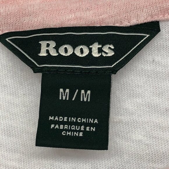 Roots Pink & White Raglan Sleeve Long Sleeve Baseball T-Shirt size M - Picture 3 of 16